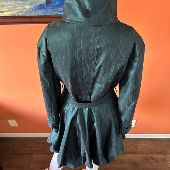 SAMUEL DONG dark jade green belted trench coat - Picture 12 of 12